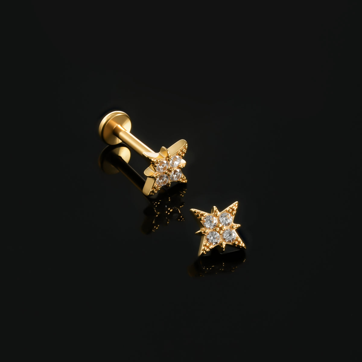 GUIDING STAR FLAT BACK STUD