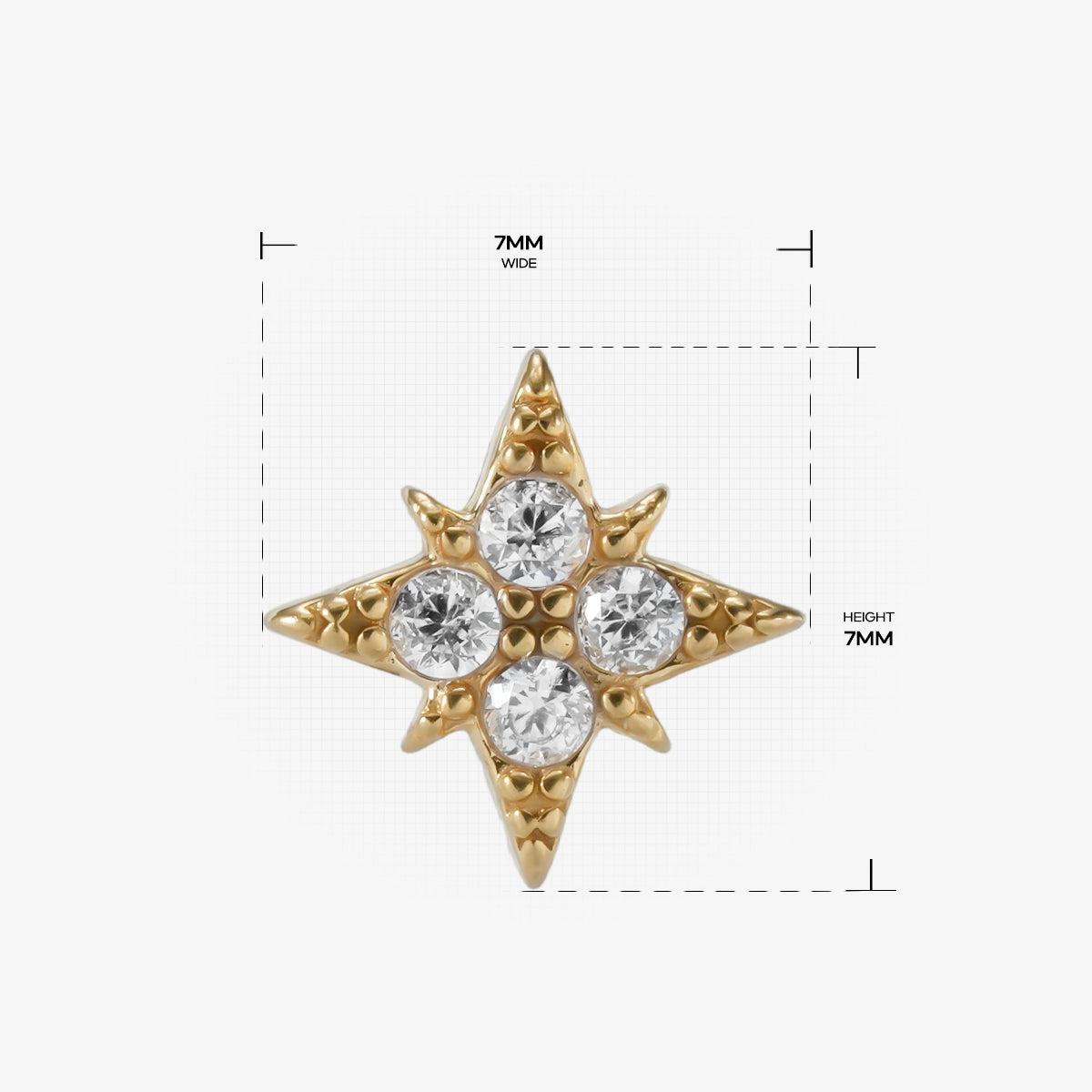 GUIDING STAR FLAT BACK STUD