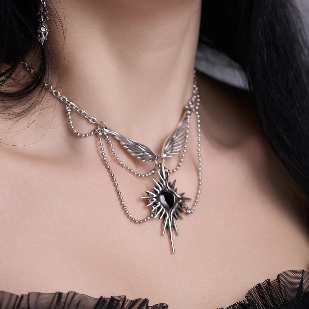 CELESTIAL STARBURST WINGS NECKLACE