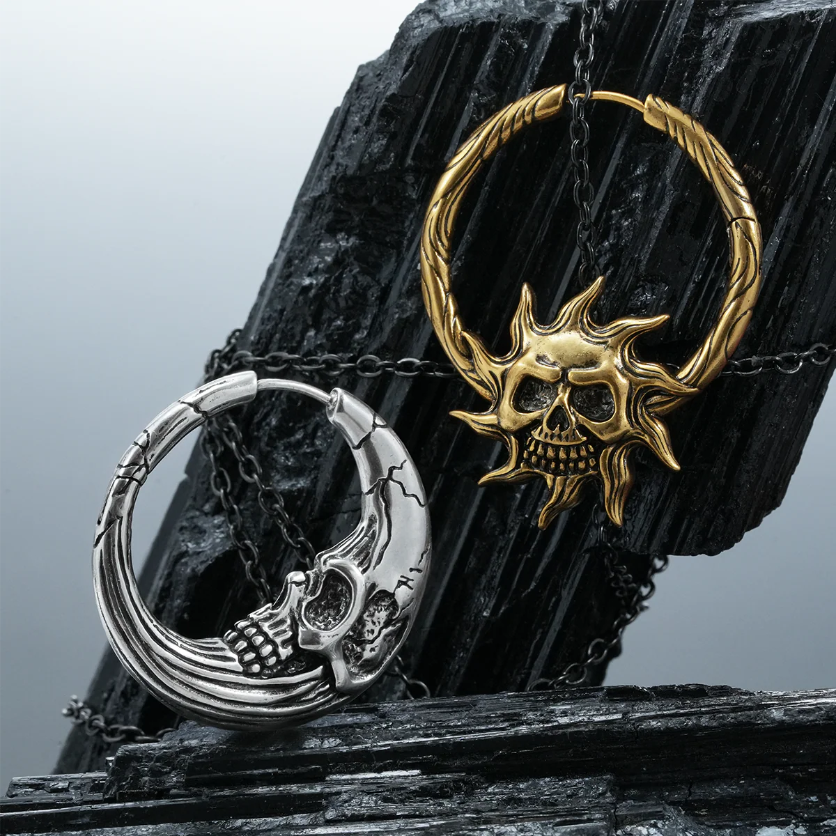 LUNAR SOLAR SKULLS EARRINGS