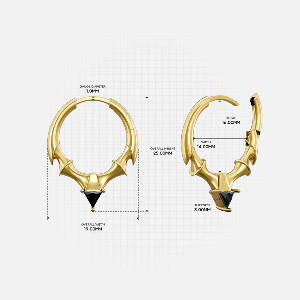 CREST STONE HOOP EARRINGS