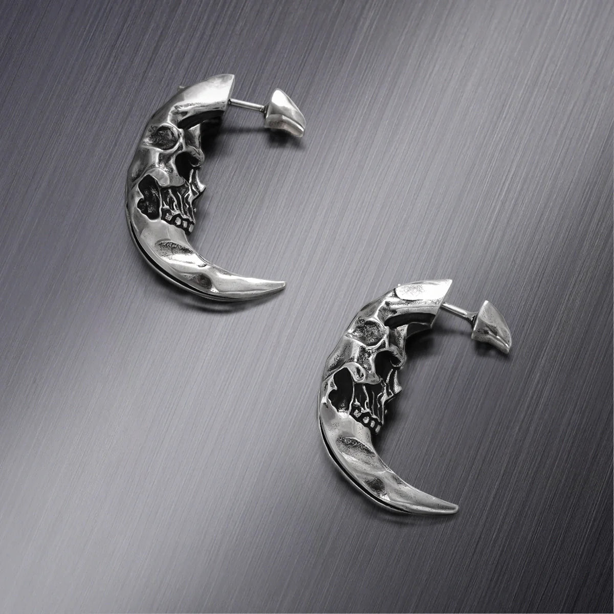 CRESCENT SKULL EARRINGS