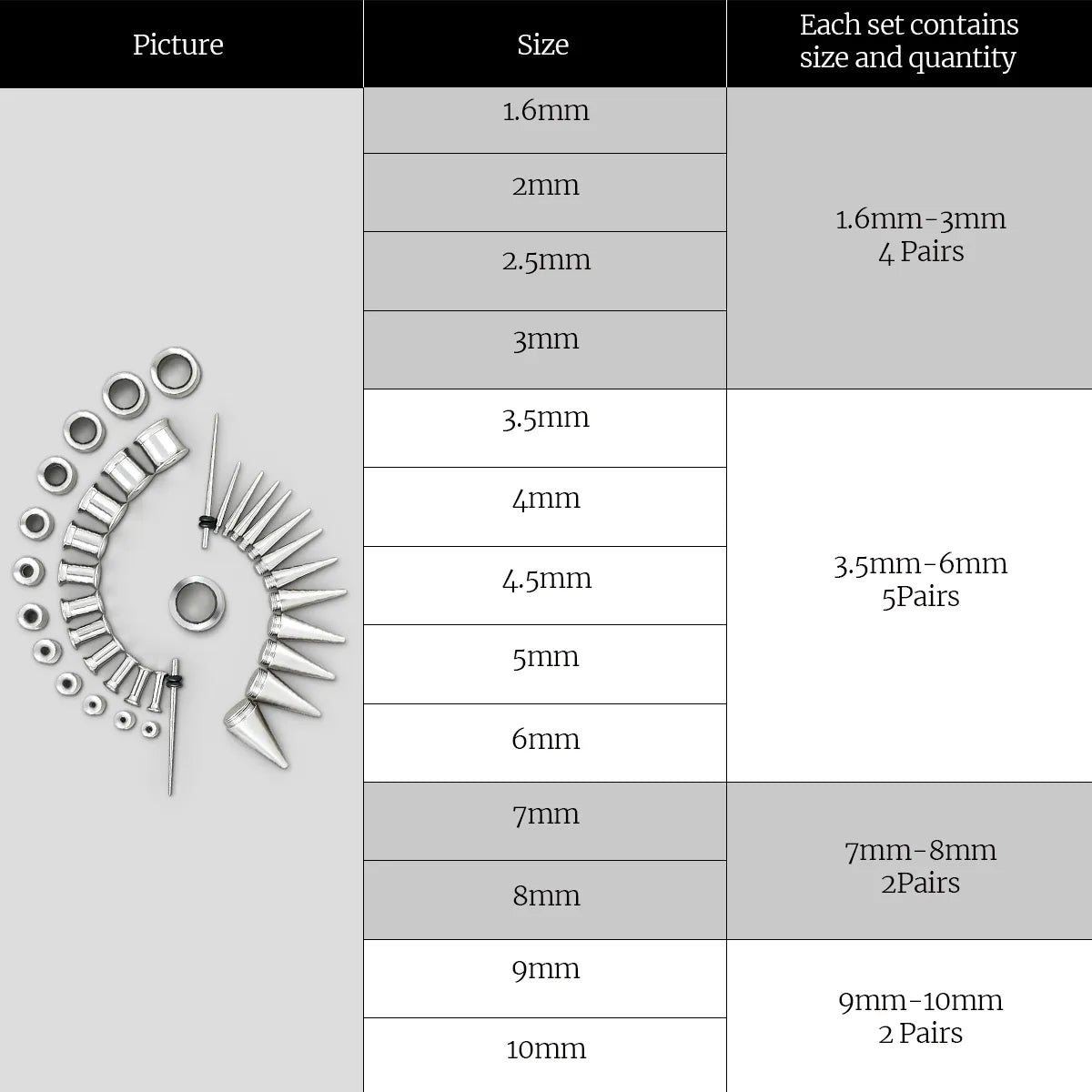 STELLAR STAINLESS STEEL EAR STRETCHING KIT